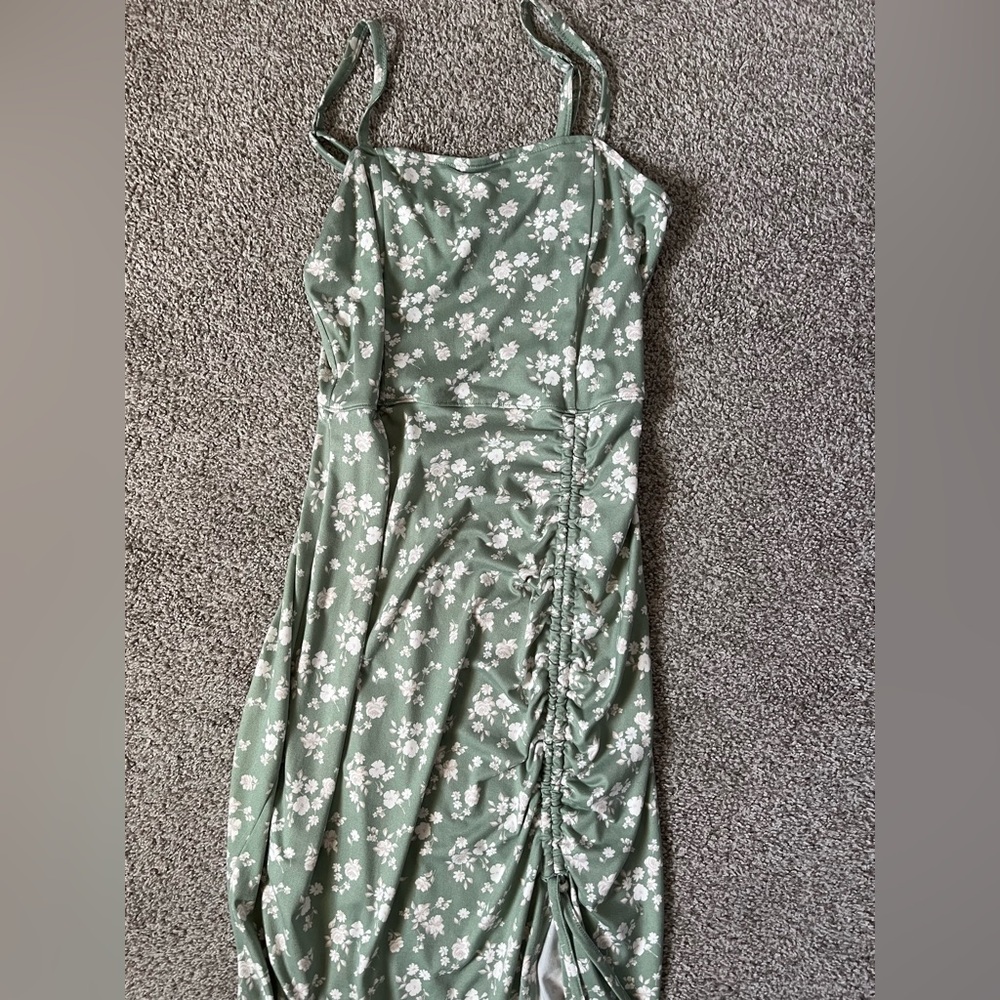 Hollister Green Floral Midi Dress